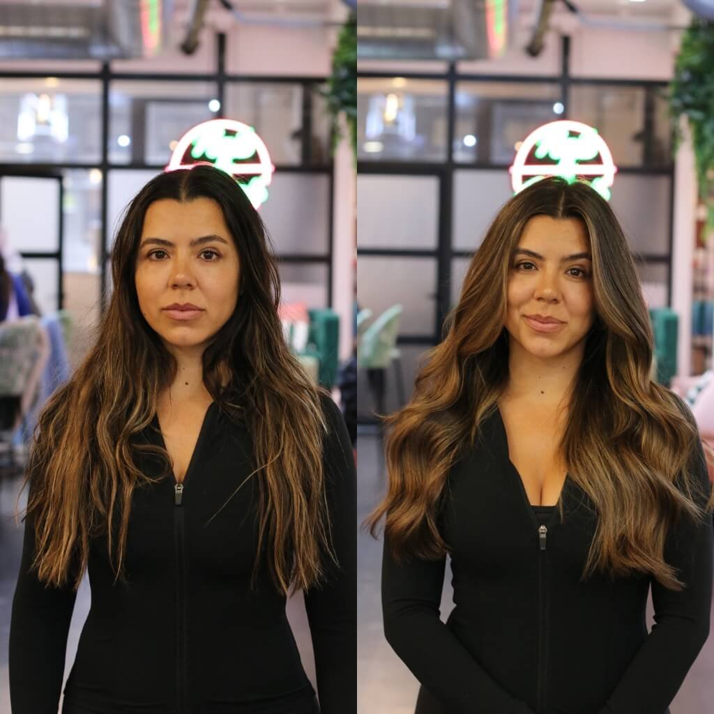 before and after hair colour transformation
