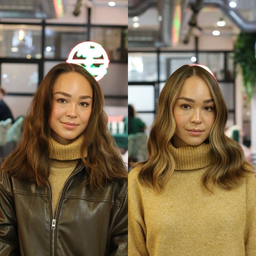 before and after face framing