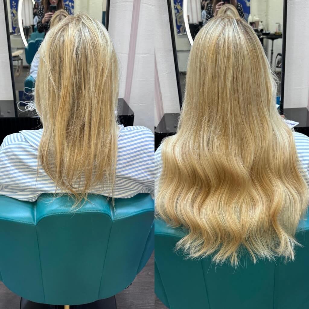 volume hair extension transformation