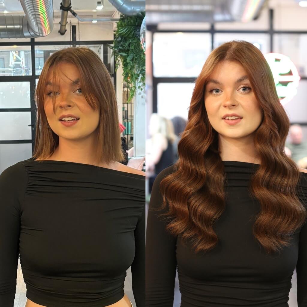 before and after hair extension
