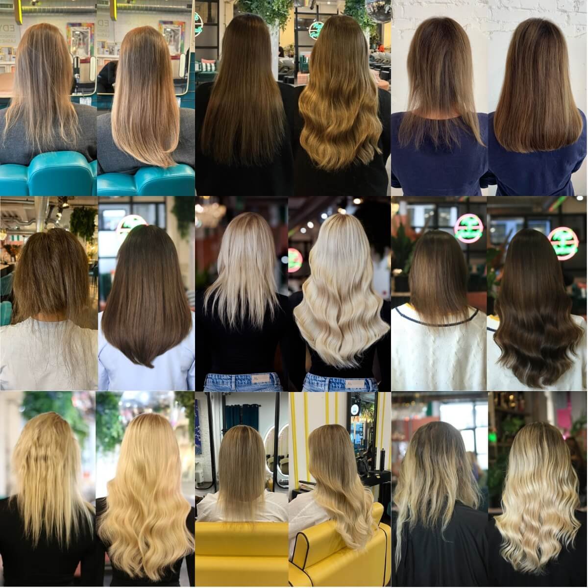 Hair extensions for thinning hair collage of transformations