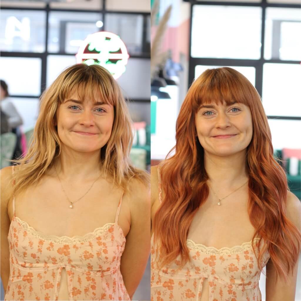short to long hair extensions before and after