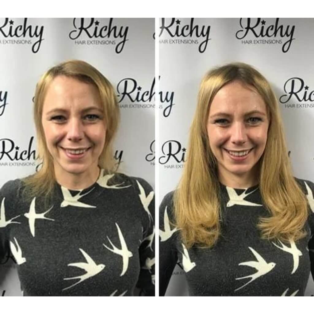 blonde hair extension transformation