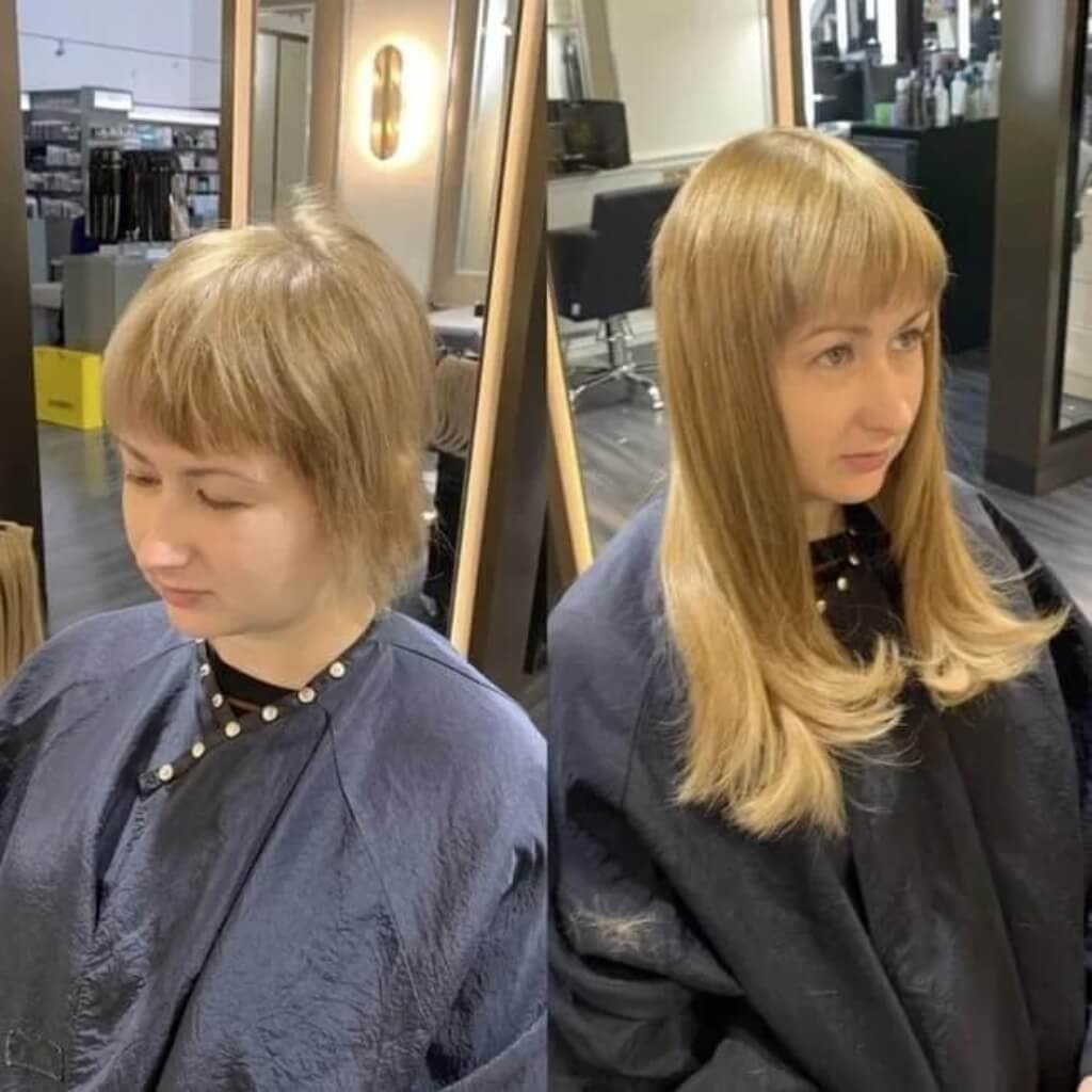 short to long hair extension transformation