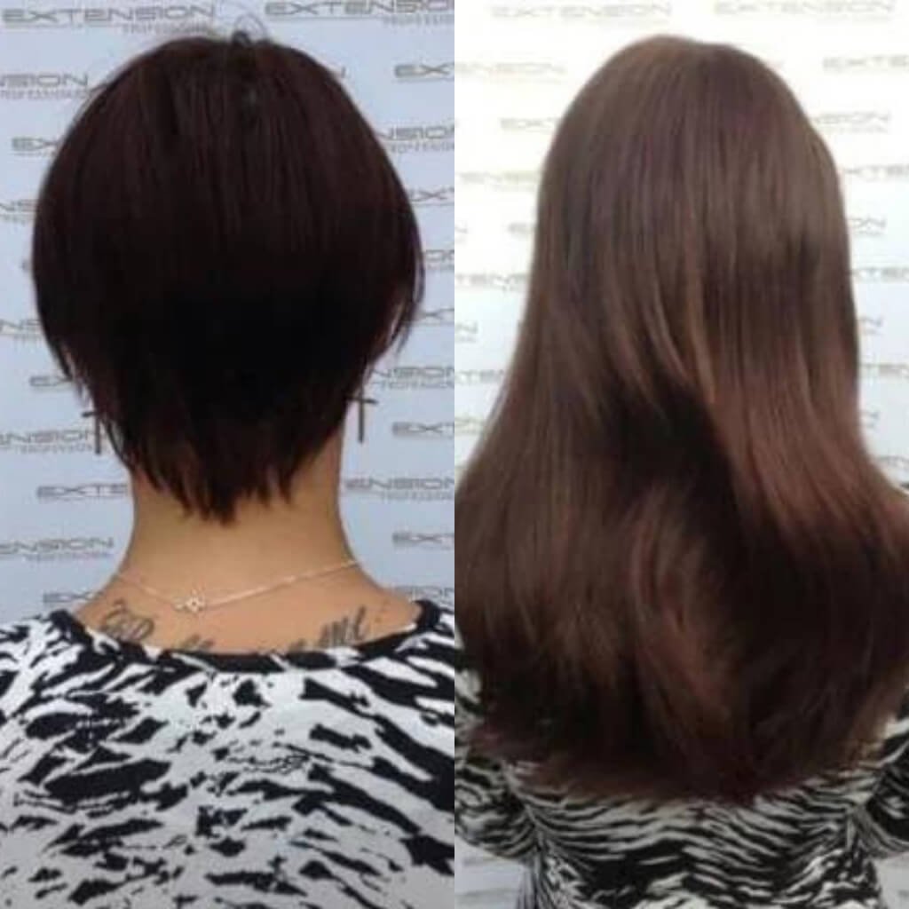 short to long hair extension transformation