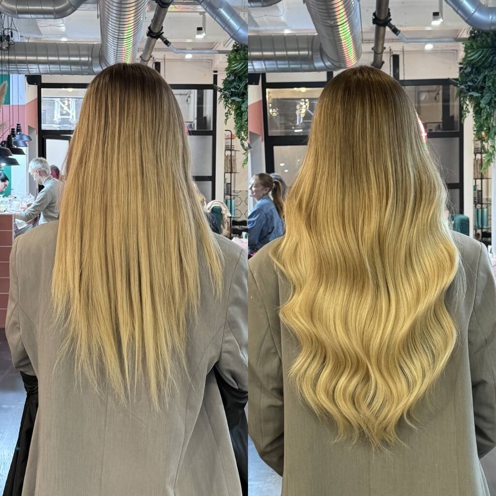 blonde hair extension transformation