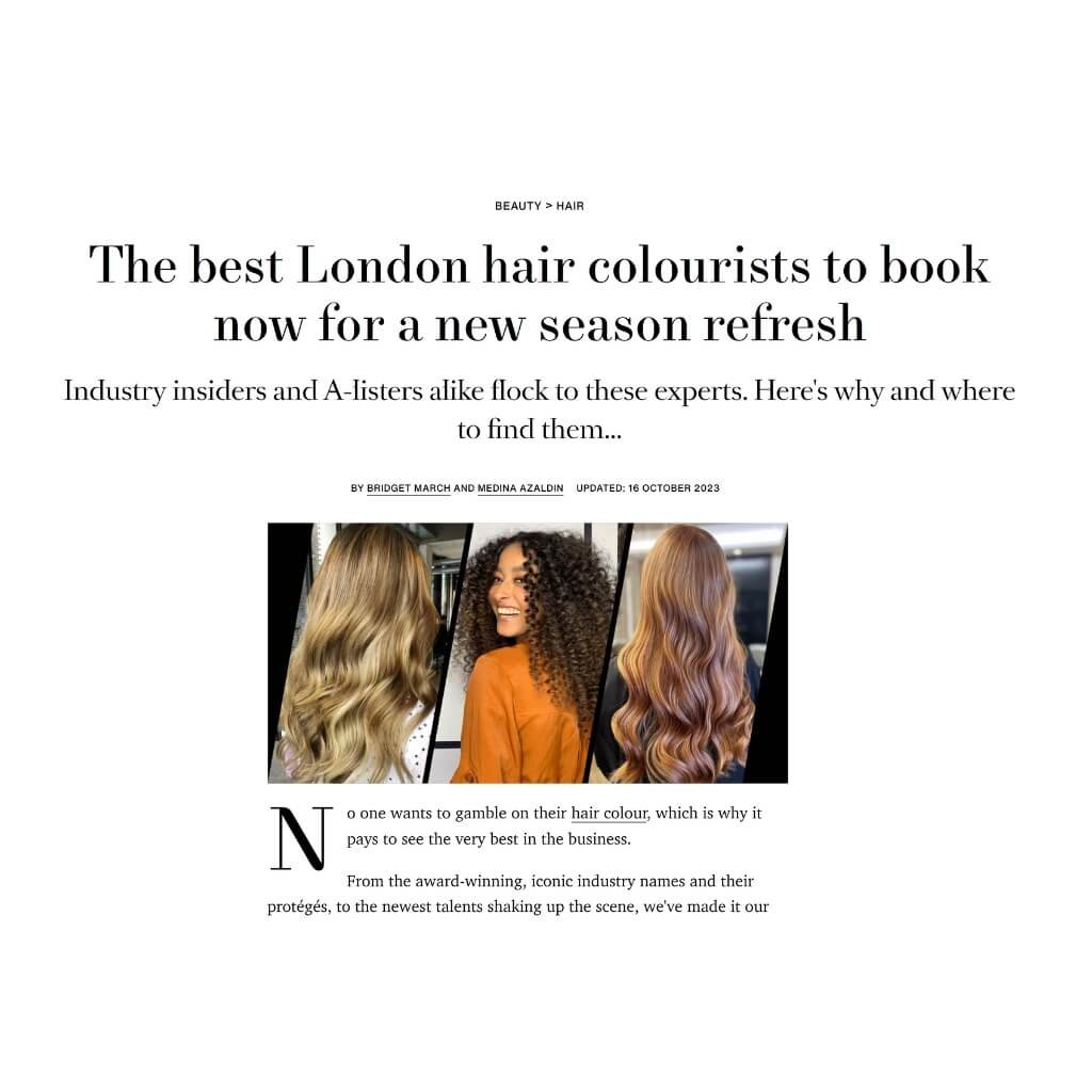 Harper's Bazaar best London hair colourists artical