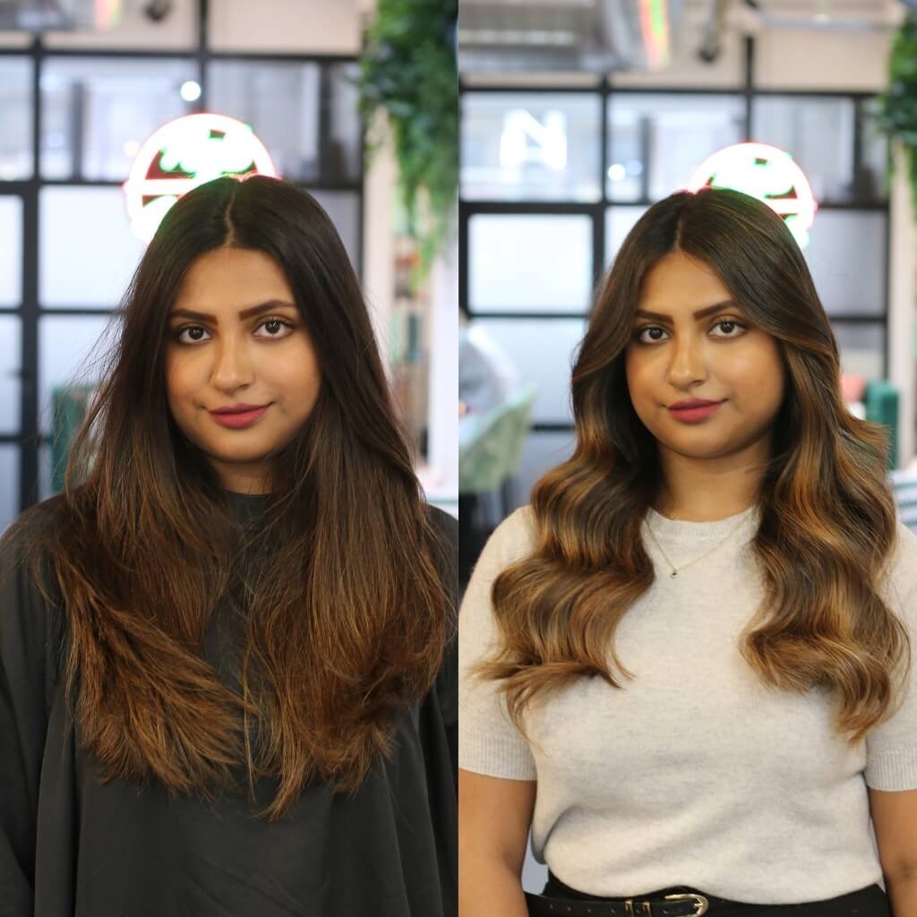 balayage hair colour transformation