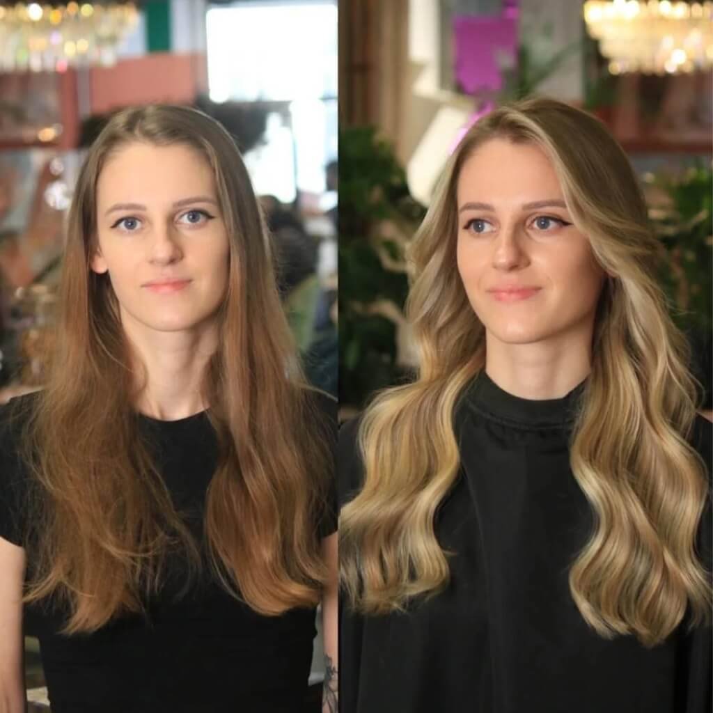 before and after balayage
