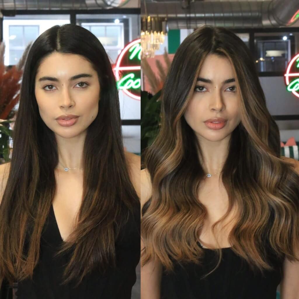 face frame hair colour transformation