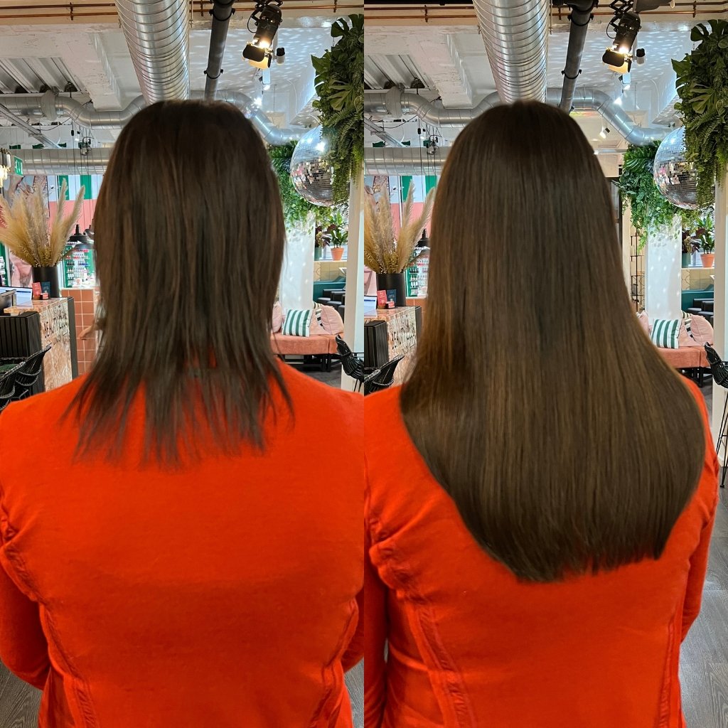 colour match hair extension transformation