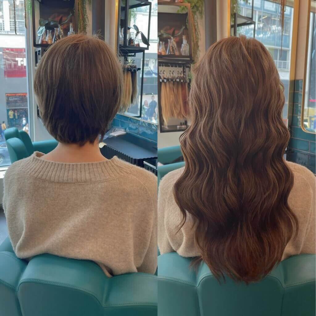short to long hair extension transformation