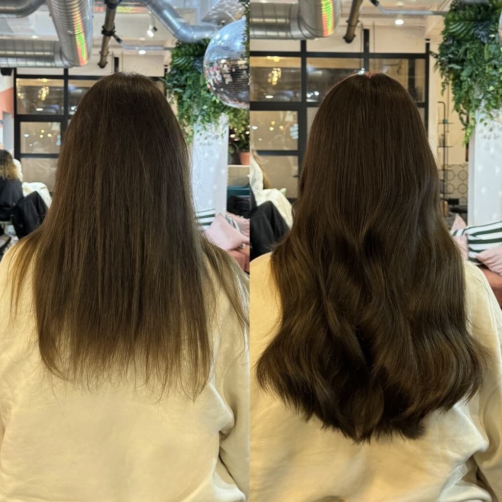 hair extension lengthening before and after