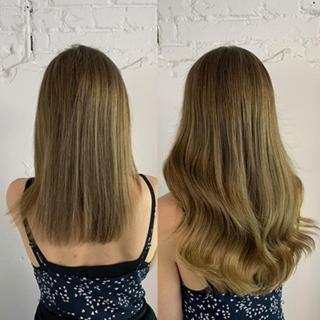 colour match hair extension transformation