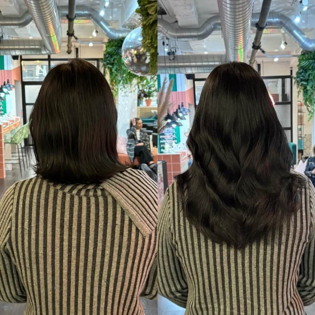 short to long black hair extension transformation