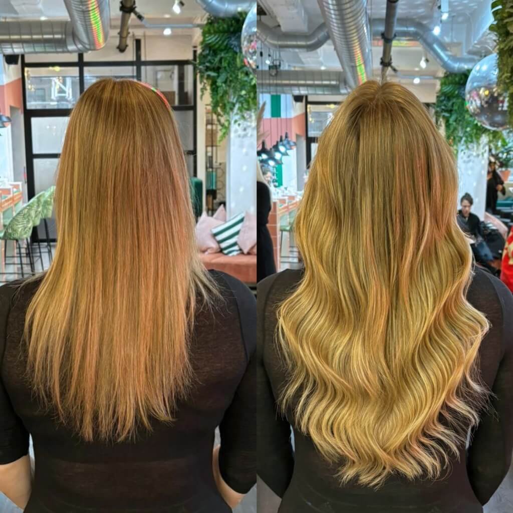 blonde hair extension transformation