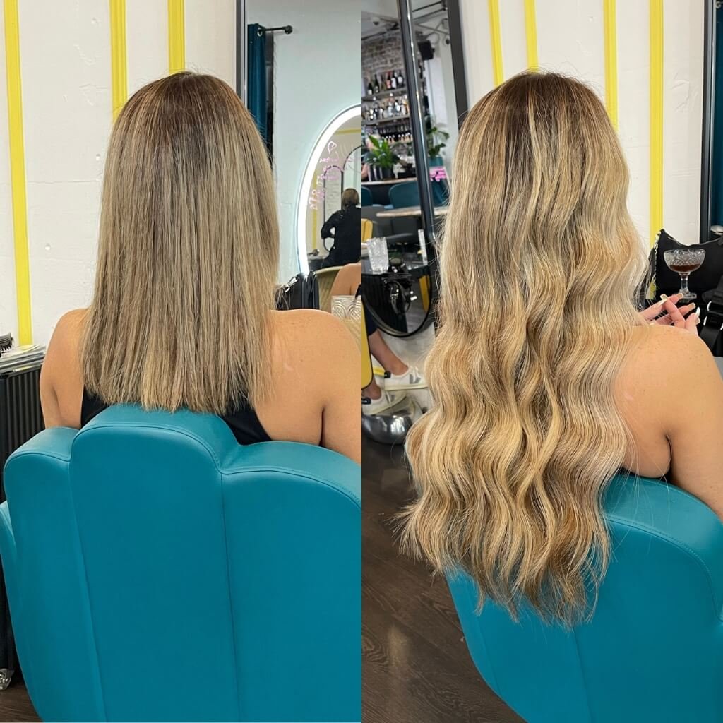 short to long hair extension transformation