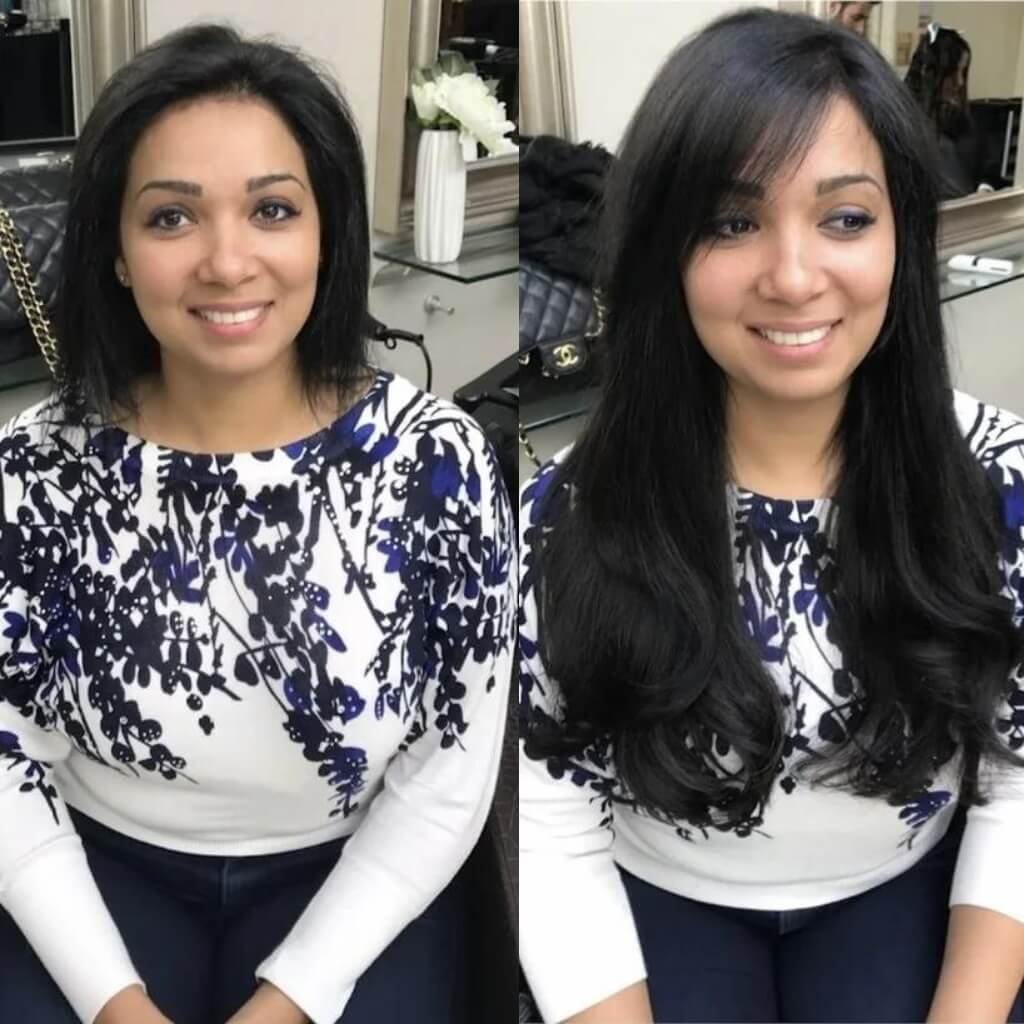 short to long hair extension transformation