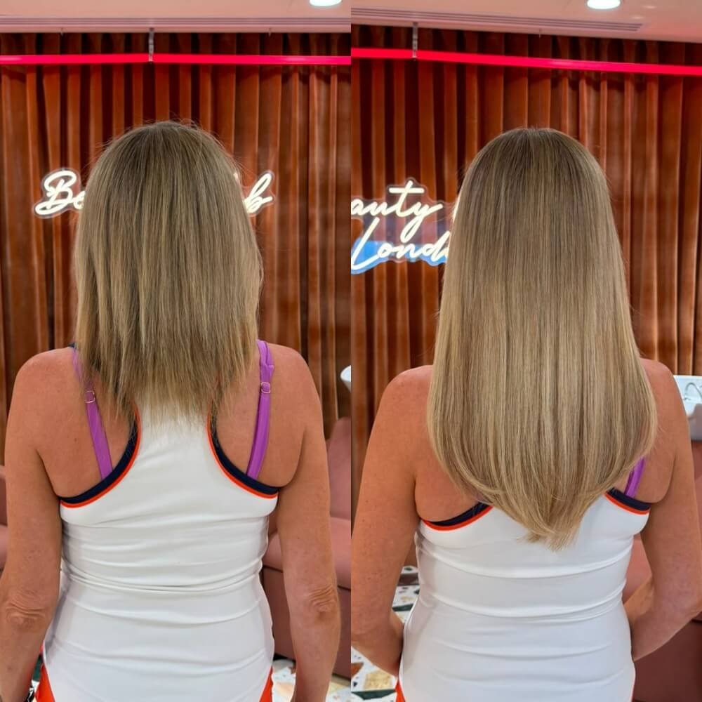 short to long blonde hair extensions transformation