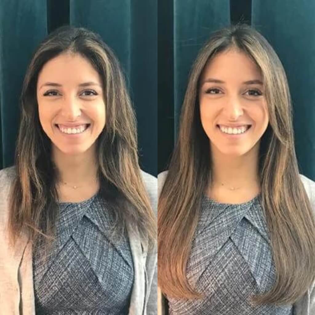 colour match hair extension transformation