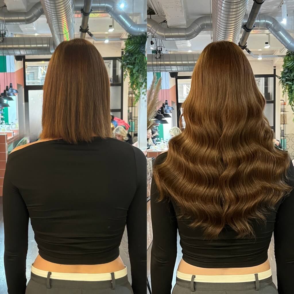 short to long ginger hair extension transformation