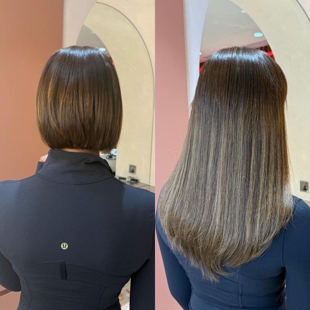 hair extensions for short hair before and after